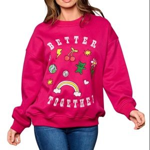 "NWT Le Lis Women's Graphic Pullover Sweater - Long Sleeve"